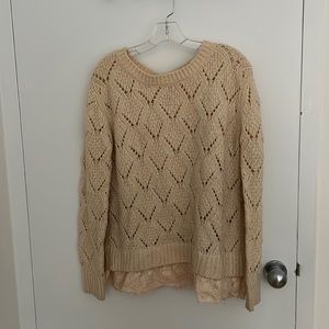 Sweet back button blush pink Anthropologie sweater, size medium